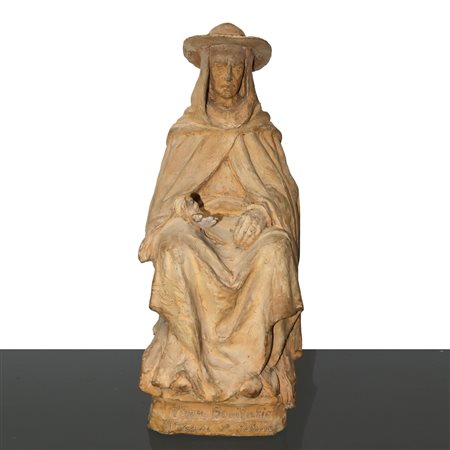 Papa Bonifazio, scultura in terracotta,  19° secolo 