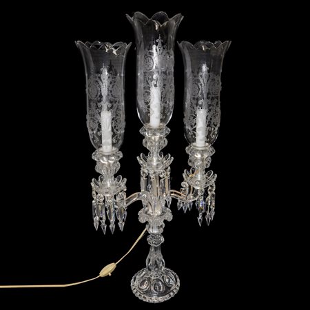 Baccarat France - Candelabro in cristallo Baccarat, a tre campane