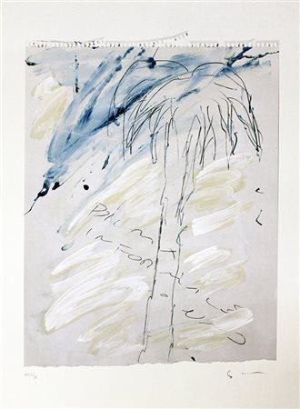 MARIO SCHIFANO, "Palma" (bianca e azzurra), anni 90