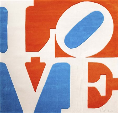 ROBERT INDIANA (New Castle Indiana, 1928 - 2018) Classic love 1995 tappeto in...