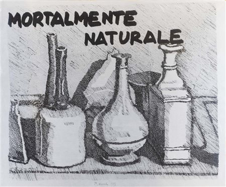 SARENCO (Brescia, 1945 - 2017) Mortalmente naturale 1972 tecnica mista su...