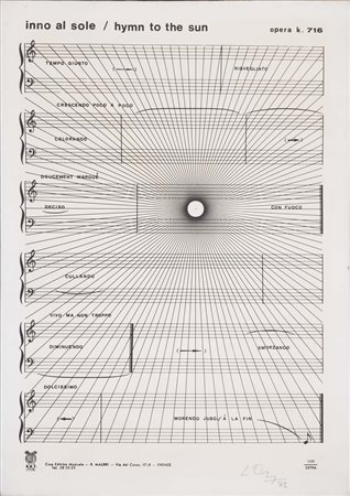 LUCIANO ORI (Firenze, 1928 - 2007) Inno al sole - Opera K.716 1972 tela...