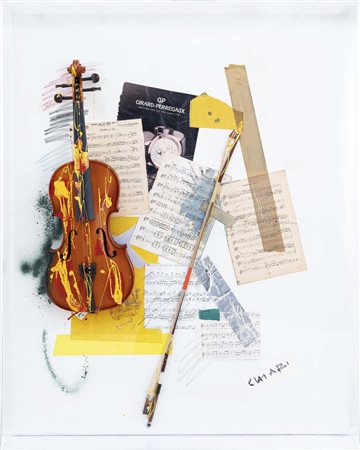 GIUSEPPE CHIARI (Firenze, 1926 - 2007) Violino 2006 assemblaggio su tela...