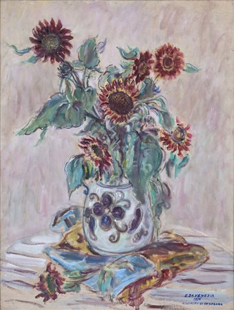 EUGENIO DA VENEZIA (Venezia, 1900 - 1992) Vaso di fiori 1976 olio su tela cm....