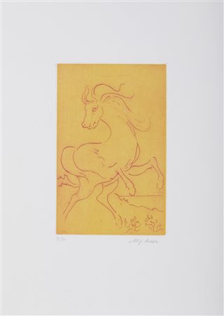 SASSU ALIGI (1912 - 2000) - Cavallo Xanto alba.