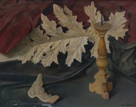 JACOBI FOLCO (n. 1916) - Natura morta con candelabro e foglia; Piccolo ritratto.