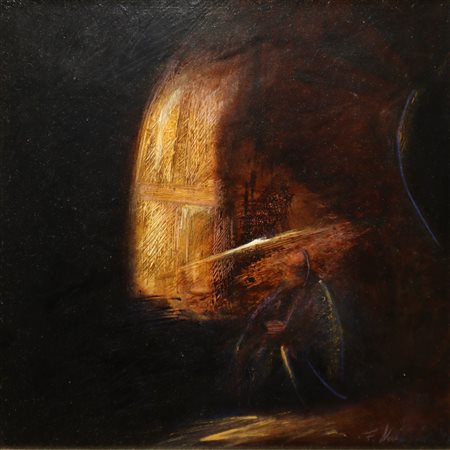 Fabio   Salafia (Grammichele)  - Da Rembrandt studio di un interno con scala a chiocciola, 2005