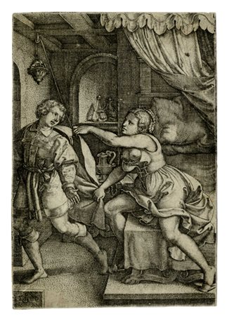 Georg  Pencz, Giuseppe e la moglie di Putifarre. 1546.