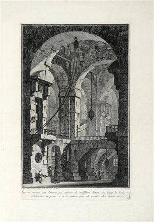 Giovanni Battista  Piranesi, Carcere oscura con Antenna pel suplizio dè malfatori. Roma: Bouchard, 1750.