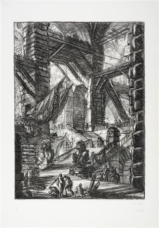 Giovanni Battista  Piranesi, La scalinata con i trofei. 1749-1750 [VI edizione, tiratura moderna].