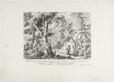 Marco  Ricci, Paesaggio con due penitenti. 1730.