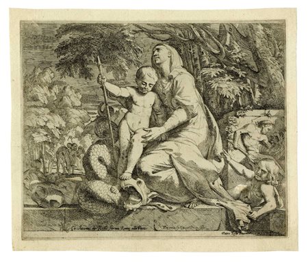 Giovanni Cesare  Testa, Allegoria del riposo durante la fuga in Egitto. 1650-1655 ca.