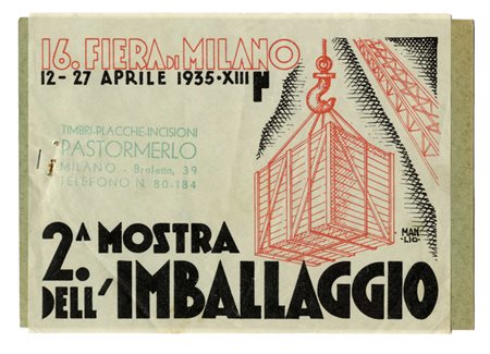 Manlio Parrini, Volantino per la seconda mostra dell'imballaggio. 1935.