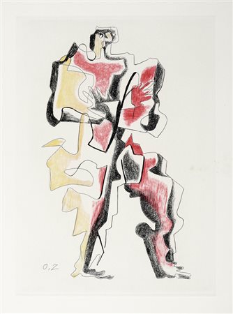 Ossip Zadkine, Personaggio rosso e giallo. 1965.