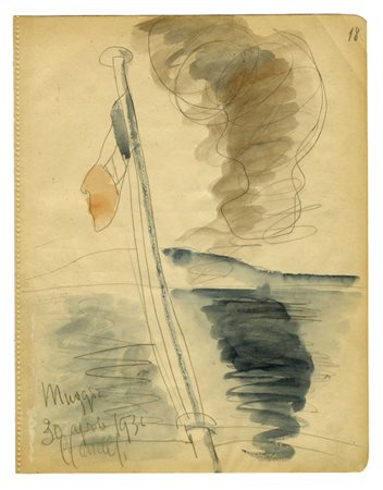 Anselmo Bucci, Il tricolore sul mare di Muggia. 1930.