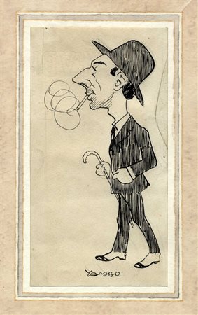 Yambo [pseud. di Novelli Enrico] , Caricatura di Carlo Carrà. 1914.