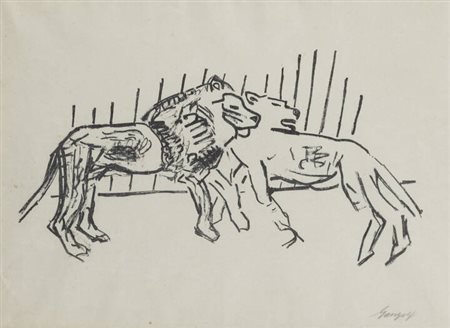 PAUL GANGOLF<BR>Germania 1879-1939<BR>"Two lions" 1926