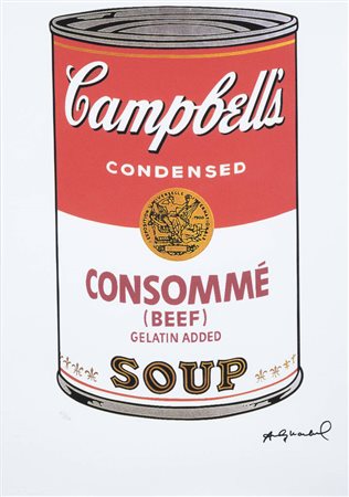 ANDY WARHOL<BR>Pittsburgh (USA) 1927 - 1987 New York (USA)<BR>"Campbell's condensed - Consommé (beef) gelatin added - Soup"