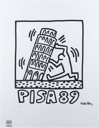 KEITH HARING<BR>Reading (USA) 1958 –1990 New York (USA)<BR>"Pisa 89"