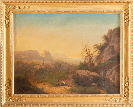 KARL MARKO, attr. "Paesaggio". Olio su tela. Cm 58x77. Opera firmata in basso...