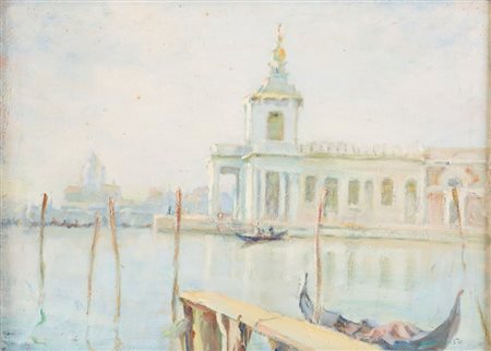 NORMA MASCELLANI (Bologna 1909 - 2009) "Punta della Dogana", 1950. Olio su...