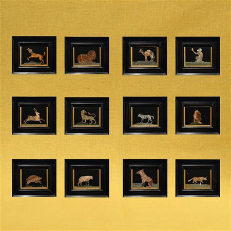 Serie di dodici pannelli in pietra dura intarsiata, Botteghe Granducali fiorentine XVII secolo