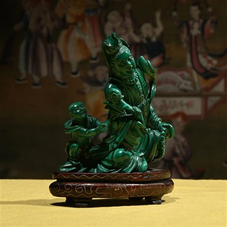 Scultura in malachite, Cina XIX secolo