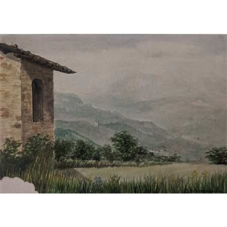 CASAGRANDA BRUNO - PAESAGGIO VALLIGIANO 25X35 ACQUERELLO SU CARTA