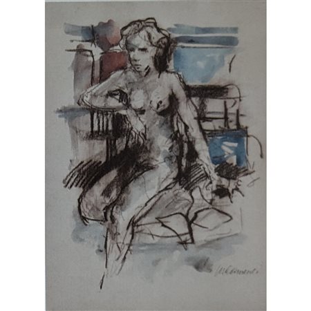 ANONIMO - NUDO DI DONNA 70X50 LITOGRAFIA