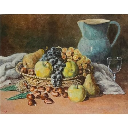 TONIO - NATURA MORTA CON CASTAGNE 39X49 OLIO SU TELA