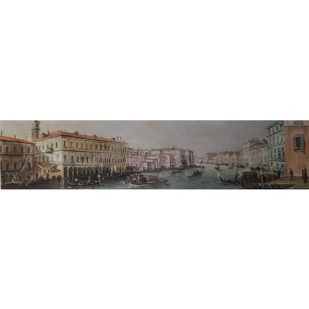 ROMANO M. - VENEZIA CANAL GRANDE DOPO RIALTO 20X80 OLIO SU TELA