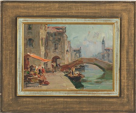 Angelo Brombo (1893-1962) Senza titolo Olio su tavola cm 17x24 Firma in basso...