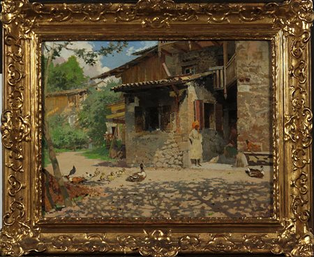 Raffaele Tafuri (1857-1929) Senza titolo Olio su tavola cm 34x43 Firma in...