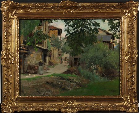 Raffaele Tafuri (1857-1929) Senza titolo Olio su tavola cm 34x43 Firma in...