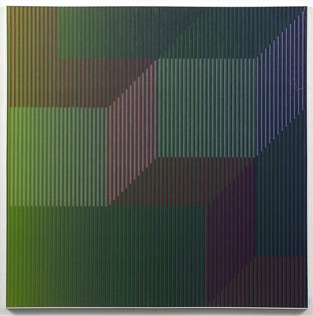 Sandi Renko (1949) Stripe 215, 2015 Aereografo e acrilici su cannetté cm...