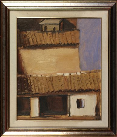 Saverio Barbaro (1924-2020) Il muro ocra, 1979 Olio su tela cm 60x50 Firma e...