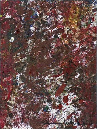 Hermann Nitsch (1938-2022) Senza titolo, 2016 Pittura su carta cm 40x30 Firma...