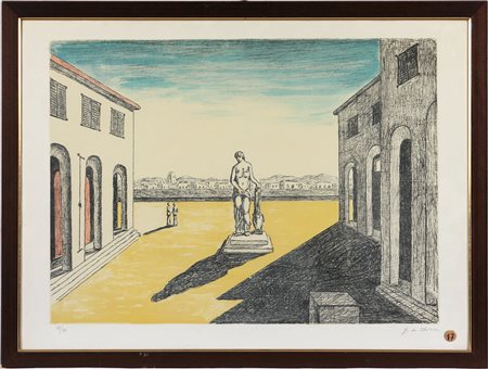 Giorgio de Chirico (1888-1978) Piazza d'Italia con Efebo, 1972 Litografia su...