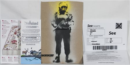 Banksy (1974) Senza titolo, 2015 Acrilico su cartoncino, es. 18/25 cm 30x20...