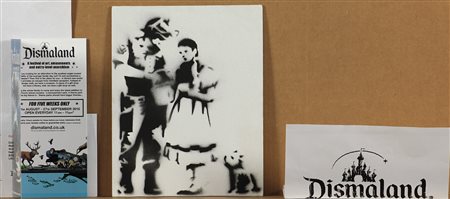 Banksy (1974) Senza titolo, 2015 Acrilico su cartone telato cm 25x20...