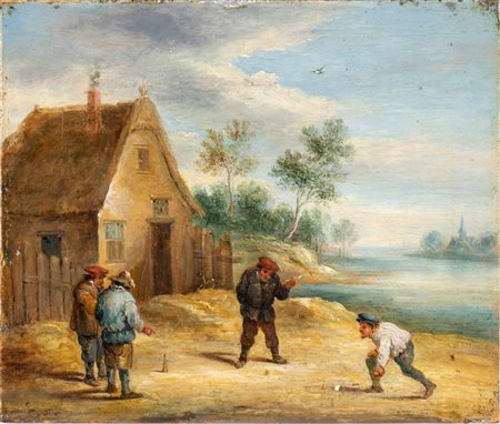 Il Giovane David Teniers (seguace di) (Anversa 1610-Bruxelles 1690) a)...