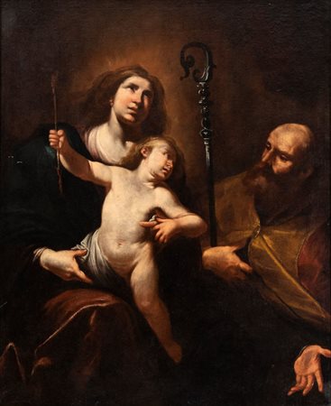 Gioacchino Assereto (e aiuti) (Genova 1600-Genova 1649) Madonna col Bambino e...