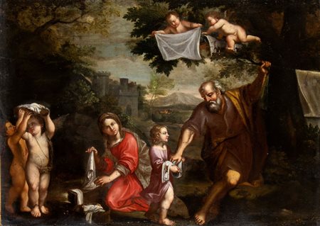 Francesco Albani (ambito di) (Bologna 1578-Bologna 1660) Sacra Famiglia e...