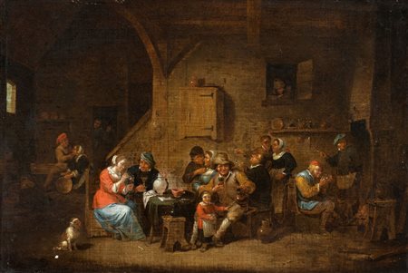 Il Giovane David Teniers (cerchia di) (Anversa 1610-Bruxelles 1690) Interno...