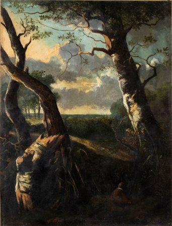 Salvator Rosa (seguace di) (Napoli 1615-Napoli 1673) Paesaggio