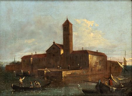 Giacomo Guardi (Venezia 1764-Venezia 1835) L'Isola di San Mattia nella laguna...