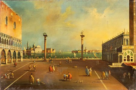 Artista italiano, fine XIX - XX secolo () Veduta di Piazzetta San Marco con...