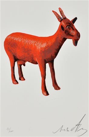 William Sweetlove CLONED RED GOAT serigrafia su cartoncino, cm 25x16,5; es....