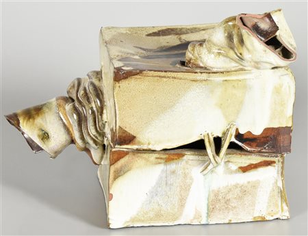 Renzo Igne SCULTURA in ceramica smaltata, cm 24x23x15 firma