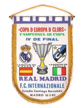  
Calcio, Gagliardetto Real Madrid - Inter, 1983 1983
sintetico cm.42x29